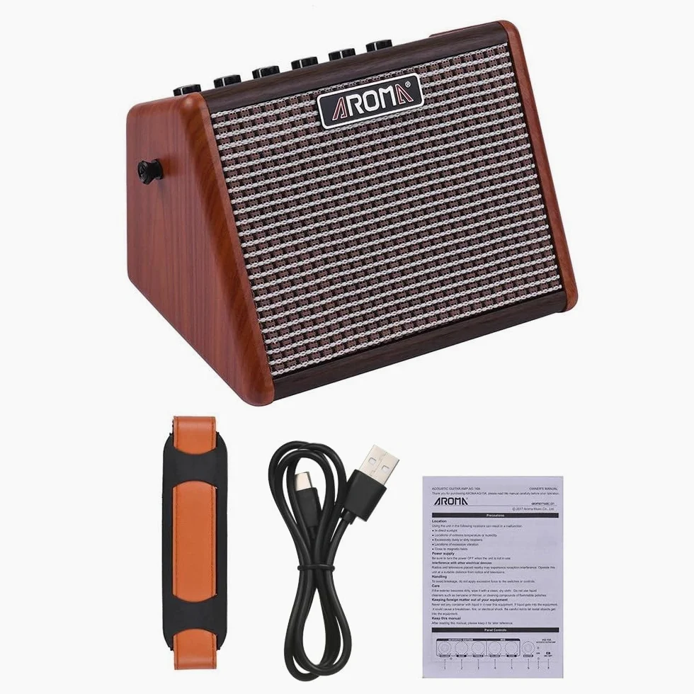 AG-15A 15W przenośny wzmacniacz gitarowy akustyczny wzmacniacz BT głośnik wbudowany akumulator z interfejsem mikrofonu, wzmacniacz gitarowy