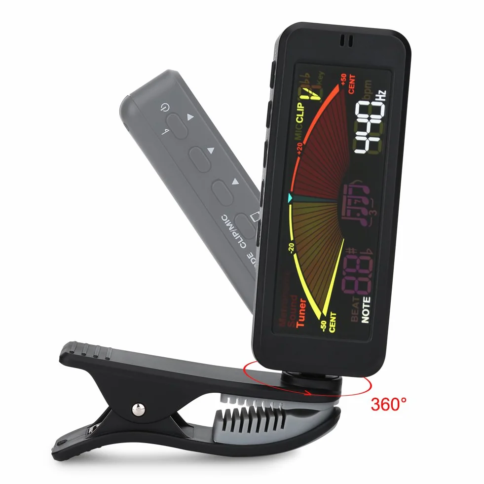 FMT-209 Clip-On cyfrowy tuner LCD do gitary chromatycznej basowej ukulele skrzypce