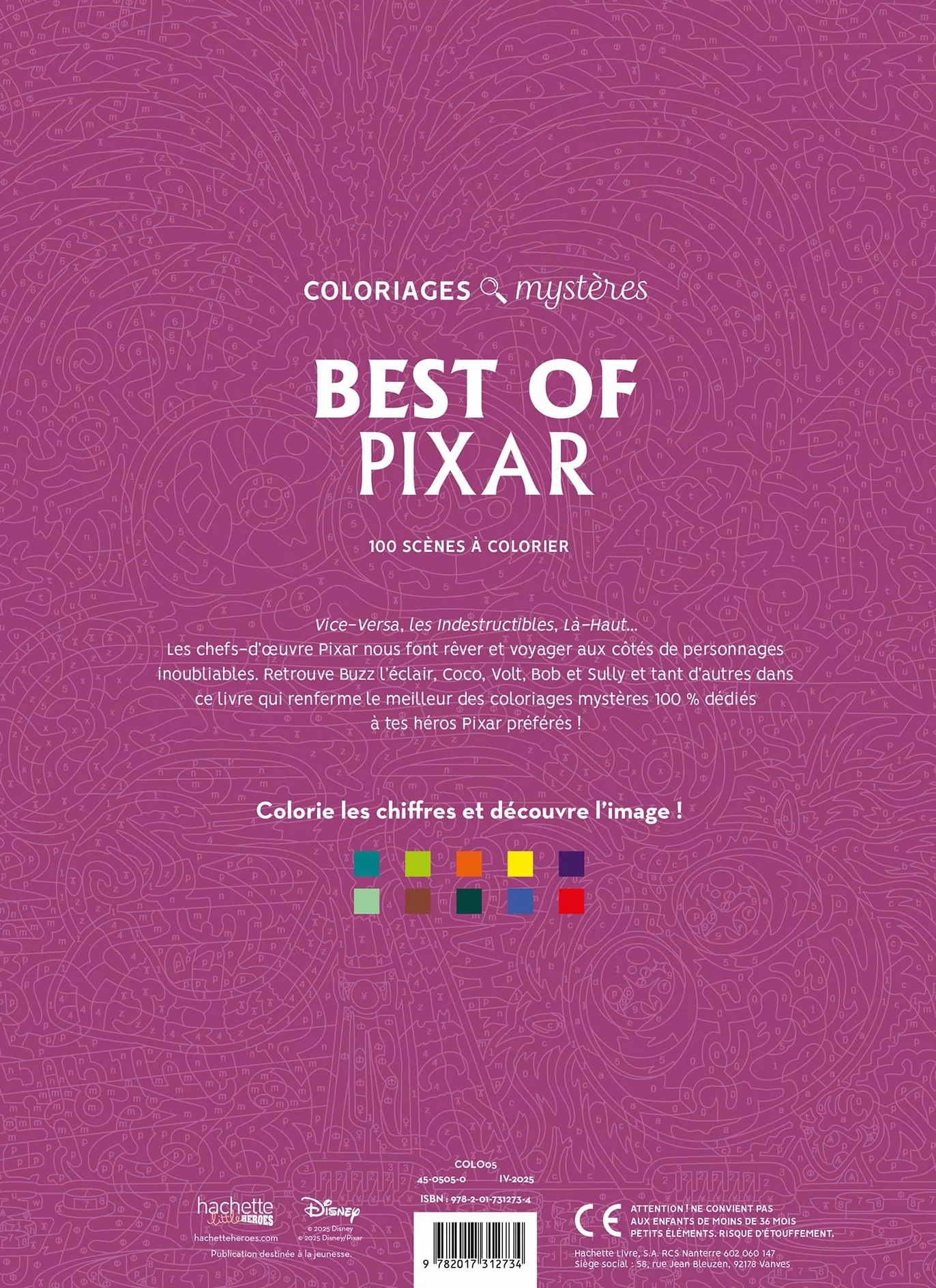 Coloriages mystères Disney - Best of Pixar